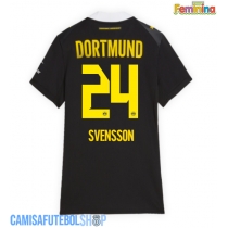 Camisa de time de futebol Borussia Dortmund Daniel Svensson #24 Replicas 2º Equipamento Feminina 2026-27 Manga Curta